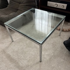 Knoll 定価17万円　ガラステーブル ガラストップ アイアンレッグ コーヒーテーブル ローテーブルの画像