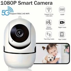 【新品未使用】防犯カメラ　ワイヤレス 　5G&2.4G WiFi対応　USB充電ケーブル付き 監視カメラ ペットカメラ 見守りカメラの画像