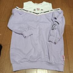 140cmＬОＬの服と他まとめ売り☆セットアップ☆とてもシミ汚れ毛玉多いですの画像