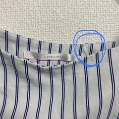 フリーサイズ レルビエ ショルダーリボンストライプトップスの画像