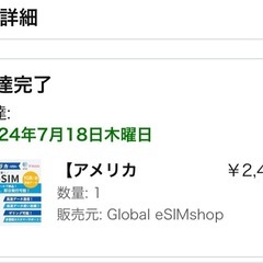 アメリカ　eSIM  15日　未使用の画像