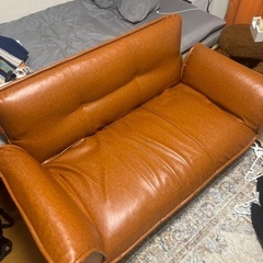 日本製レザーカウチソファ