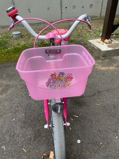 札幌引取り限定　子供16インチ自転車　プリキュア　補助輪あり