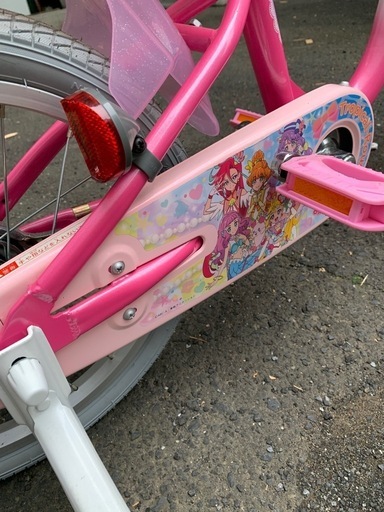 札幌引取り限定　子供16インチ自転車　プリキュア　補助輪あり