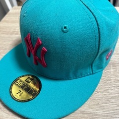 NEW ERA 59FIFTY 58.7cm  水色 ピンク刺繍