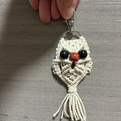 フクロウ　キーホルダー　ハンドメイドの画像