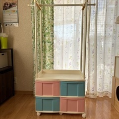 キッズ　ハンガーラック　引き出し付き　子供用