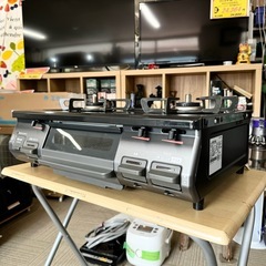 【超美品‼️】リンナイ 2019年製 都市ガス用 ガステーブル 左強火/水無し片面焼きグリル ブラック♪の画像