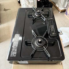 【超美品‼️】リンナイ 2019年製 都市ガス用 ガステーブル 左強火/水無し片面焼きグリル ブラック♪の画像