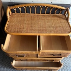 籐タンス ラタン家具 アジアン家具 小物入れ 洋服入れ 昭和タンス 【配達無料】の画像