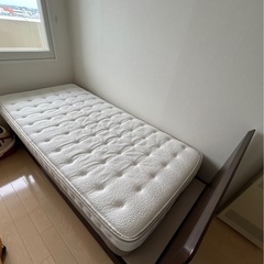 シングルベッド 2段マットレス付き N-sleep 単身 シンプル 美品