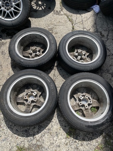 weds ウェッズ LEONIS レオニス アルミホイール 15×6.5JJ 5穴 PCD 100 オフセット +35 日本製 タイヤ TRANSAS TEO 195/60R15 中古品