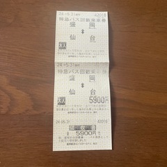【6500円▶︎5900円】仙台⇄盛岡特急バス2回券