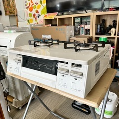 【超美品‼️】高級機種♪ リンナイ 2021年製 都市ガス用 ガステーブル《ラクシエ ファイン》 左強火/水無し両面焼きグリル の画像