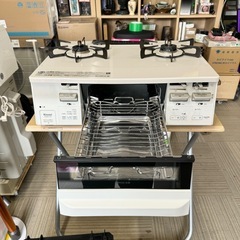 【超美品‼️】高級機種♪ リンナイ 2021年製 都市ガス用 ガステーブル《ラクシエ ファイン》 左強火/水無し両面焼きグリル の画像