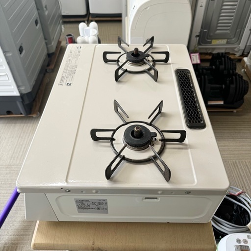 【超美品‼️】高級機種♪ リンナイ 2021年製 都市ガス用 ガステーブル《ラクシエ ファイン》 左強火/水無し両面焼きグリル