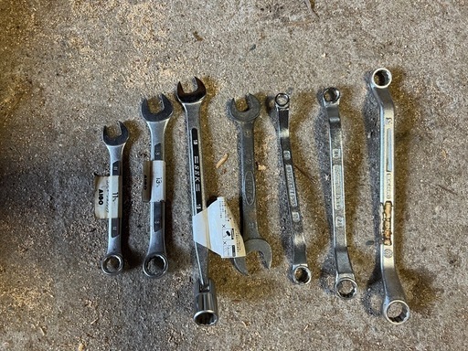 【GO-93】レンチ スパナ コンビネーションレンチ ボックススパナ 7本セット トルクレンチ