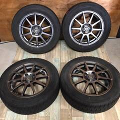 ☆9部山☆2018年スタッドレス☆　STRANGER 15インチ　5.5J　PCD100　4穴　ET38　ハブ径約67　DUNLOP WINTERMAX　175/65R15　2018年　整理番号：NG2024/07/08①