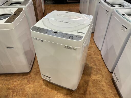 ✨安心の分解洗浄済✨SHARP 2018年製 6.0Kg 洗濯機 ES-GE6B-W【愛市I4S032921-104】