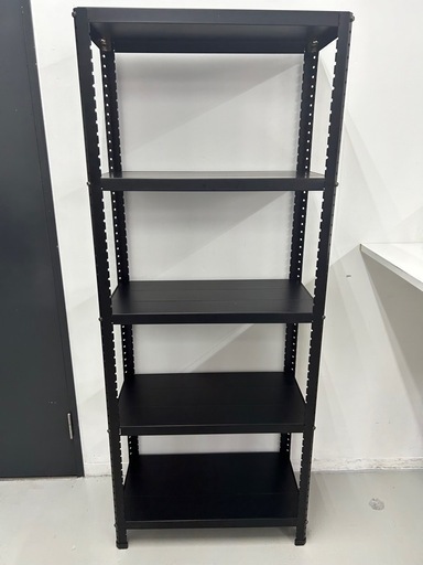 【美品】スチールラック ブラック 可動棚 5枚