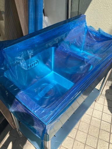 【格安】新品 二槽シンク BS2-094 マルゼン ９００×４５０×８００（ホース付）　
