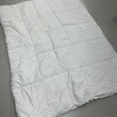 【美品】シングルサイズ 羽毛布団  ダウンケット 白