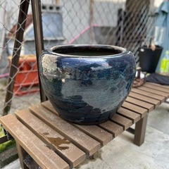 陶器火鉢　鉢カバーやメダカ鉢などに　ガーデニング　ガーデンオブジェ　庭