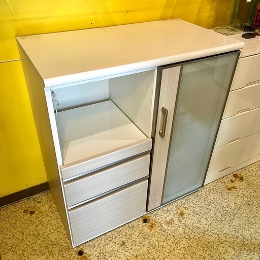 ニトリ 食器棚 レンジボード 引き出し キッチンボード カウンター ホワイト 棚 ニトリ 食器棚 レンジボード 引き出し キッチンボード