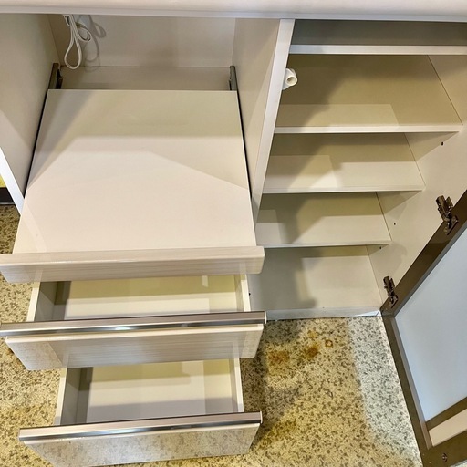 【池上店】ニトリ　カウンター　ポスティア レンジ台　レンジボード　レンジカウンター　カウンターボード　食器棚　白　ホワイト　キッチン　