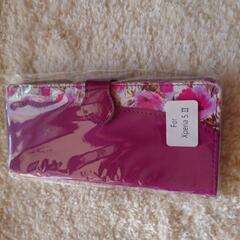 ♥お買い得♥携帯カバー　バイオレット　花柄　手帳型