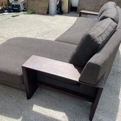 ☆No.r13 カリモク 3Pソファ＋シェーズロングセット ファブリック オーク材の画像