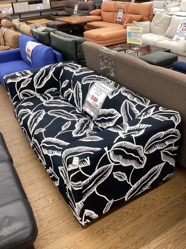 KH-6【新入荷　リサイクル品】IKEA クリッパン　カバーリング2.5シーターソファ　白×黒