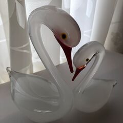【マルティグラス Multi Glass】白鳥 スワン 日本製　ガラス製置物 ガラス工芸品の画像