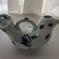 値下げ【未使用】有田焼 掛ノ谷窯 醤油差し 水差し 持ち手付き汁次 鳩型 ペアの画像