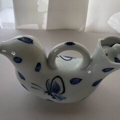 値下げ【未使用】有田焼 掛ノ谷窯 醤油差し 水差し 持ち手付き汁次 鳩型 ペアの画像