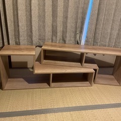 木製 テレビ台  棚の画像
