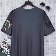 【SHEIN】ティーンボーイ 丸首Tシャツ、ペイント塗りつぶしの文字印刷入りの画像