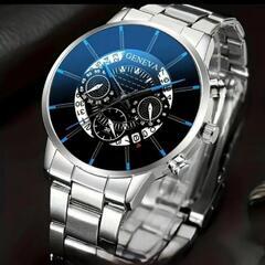 メンズカレンダー機能付き腕時計&ブレスレットセットの画像