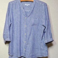 【成立終了】〘CLOSSHI ｸﾛｯｼｰ〙七分袖ブラウス／麻 ス...