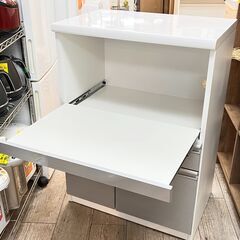 Craft KOGA クラフトコガ レンジボード 定価39,200円 レンジ台 キッチンカウンター 幅70cm 白 ホワイト×シルバー ★買取帝国 志木店