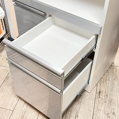Craft KOGA クラフトコガ レンジボード 定価39,200円 レンジ台 キッチンカウンター 幅70cm 白 ホワイト×シルバー ★買取帝国 志木店