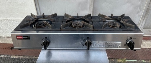 【動確済み】2017年 リンナイ 業務用 卓上 ３口コンロ RSB-306SV 都市ガス ガステーブル Rinnai ガスコンロ 卓上コンロ 三口コンロ 大阪