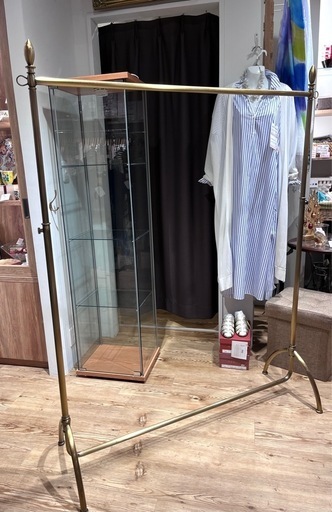 アンティークゴールドハンガーラック120cm
