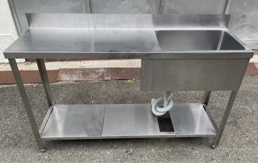 業務用 1槽シンク 幅1400×奥400×高さ840+100(mm) 台付シンク 流し台 厨房機材 キッチン 手洗い場 厨房 一層 1層 大阪