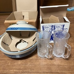ビールジョッキと土鍋