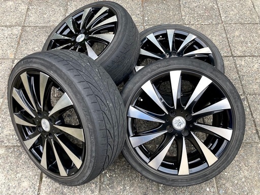 ◆17インチ 4本セット 社外アルミホイール 17×7J 100×4H +48 夏タイヤ 205/45R17 フィット キューブ マーチ等