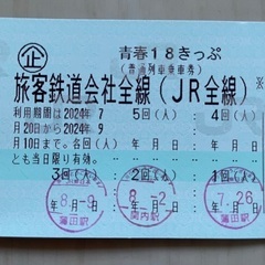 残り2回分　青春18きっぷ　JR全線