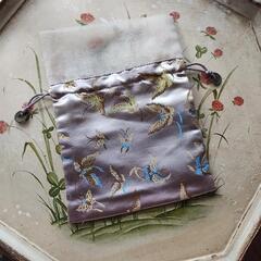 お譲り先が決まりました　美品　シノワズリ　巾着袋　検)シルクサテン　