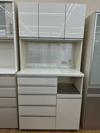 ★ジモティ割あり★ パモウナ レンジボード ホワイト H204×W100×D50 クリーニング済み KJ5867