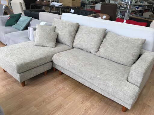 ★ジモティ割あり★  カウチソファ ベージュ クリーニング済み KJ5871
